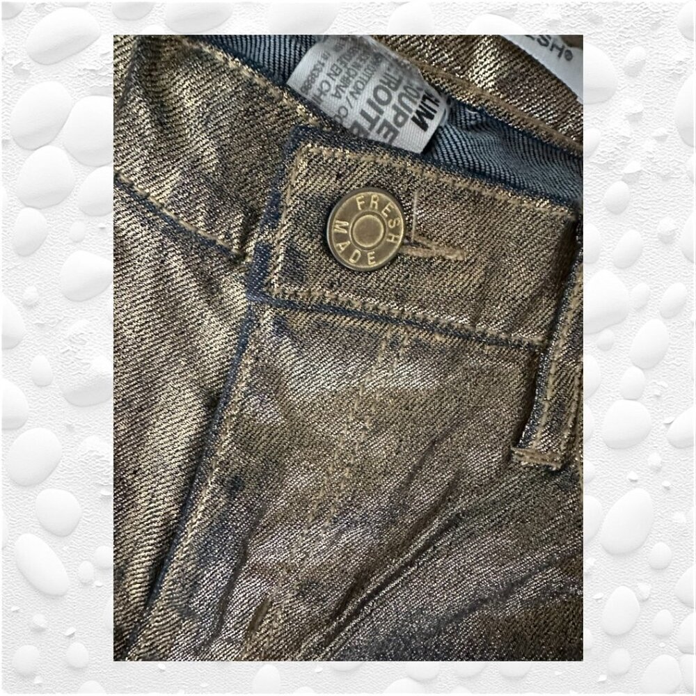 STUNNING JOE FRESH Black/Gold Coated Metallic Slim Jeans - Size 30" - Picture 5 of 10